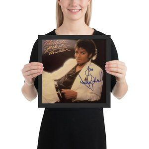Michael Jackson FRAMED reprint signed "Thriller" album Framed Reprint